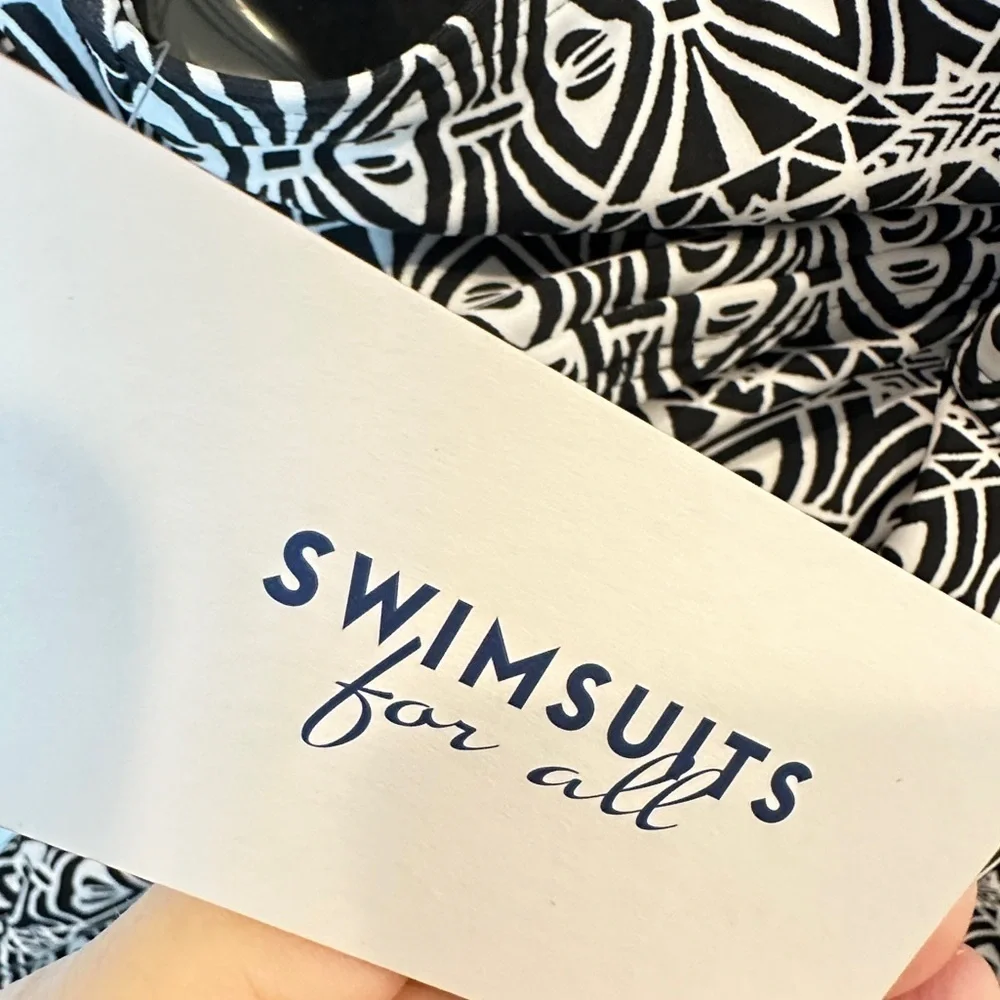 NWT Swimsuits for All One Piece‎ Black & White Stunning Swimsuit 18